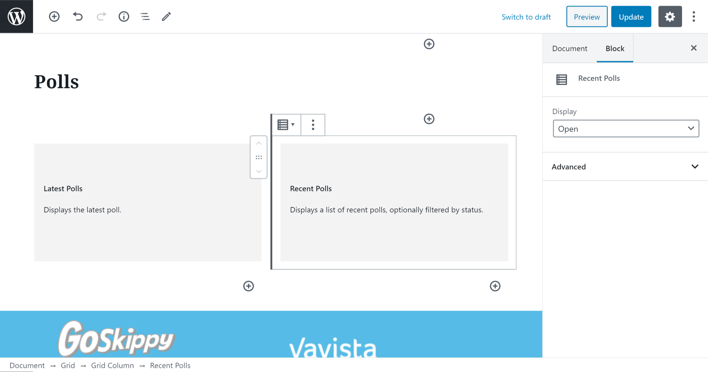 Custom blocks in use