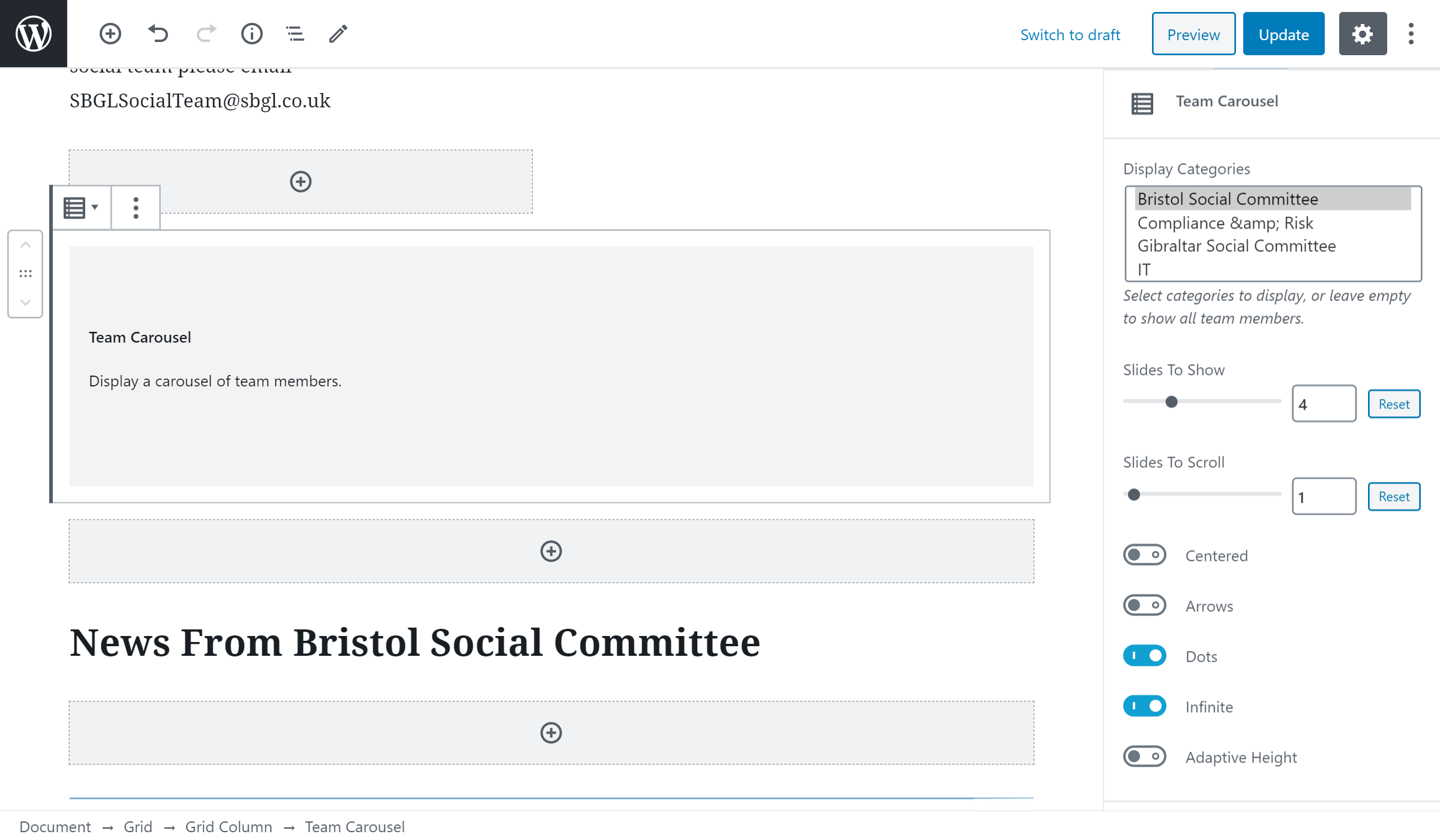 Filtering by categories